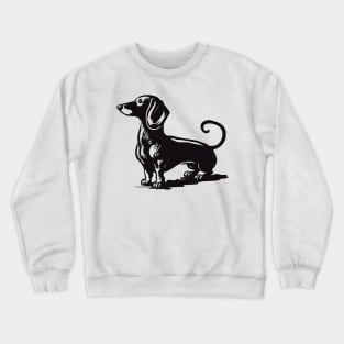 Stick figure dash hound dog in black ink Crewneck Sweatshirt